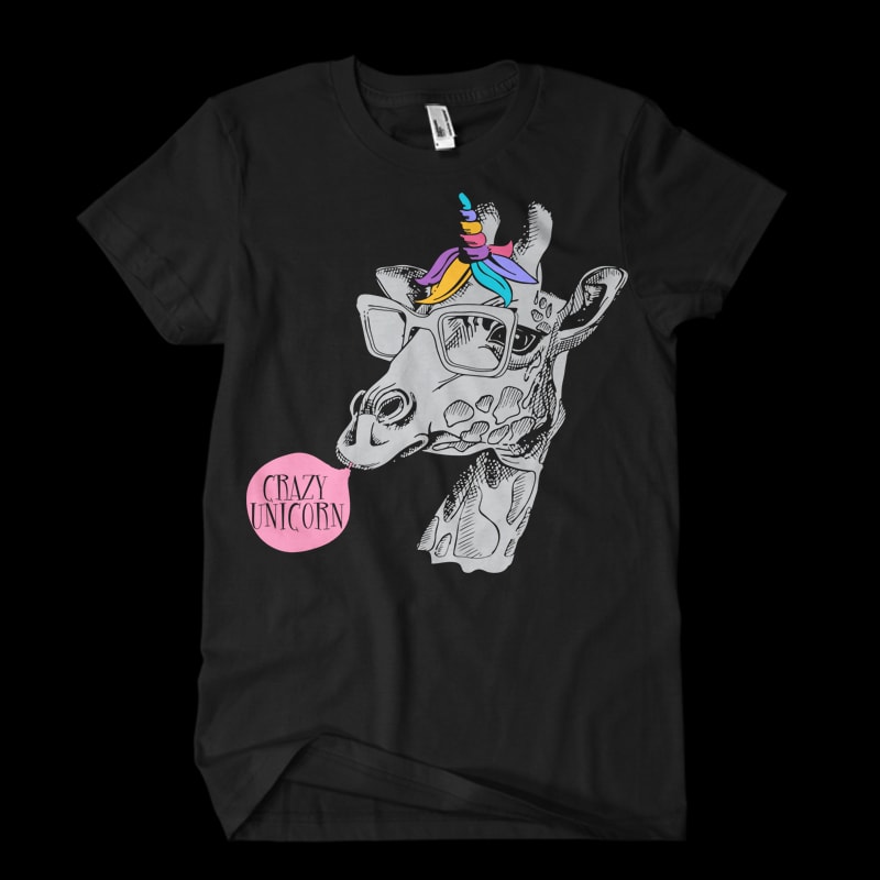 crazy-unicorn buy t shirt design for commercial use