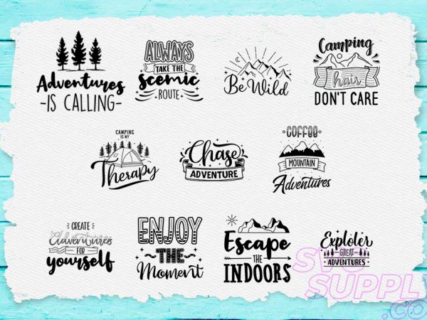 Adventure quotes t-shirt design bundle