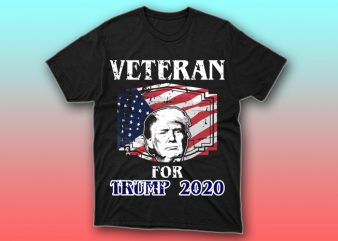 Veteran For Trump T-shirt Design, American election 2020