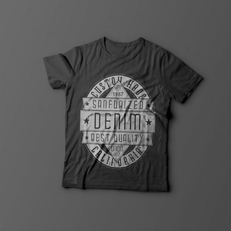 Denim label tshirt designs for merch by amazon