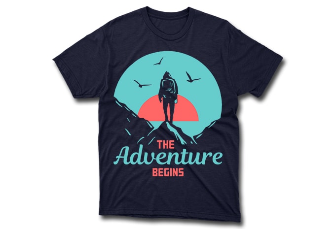 40 Editable Adventure/Mountain/Hiking Quotes T-shirt Designs Bundle