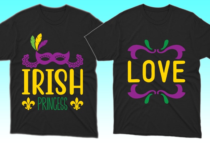 100 Print Ready Mardi Gras T-shirt Designs Bundle