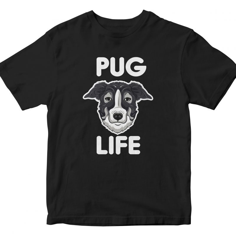 funny pug buy t shirt design for commercial use