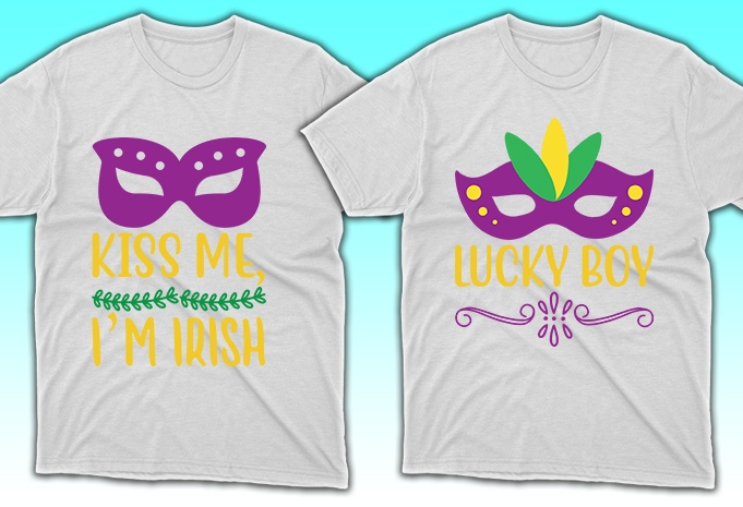 100 Print Ready Mardi Gras T-shirt Designs Bundle