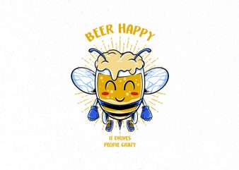 smiling beer graphic t-shirt design