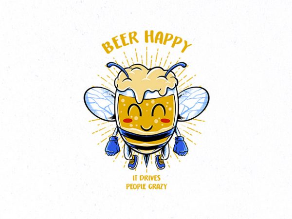 Smiling beer graphic t-shirt design