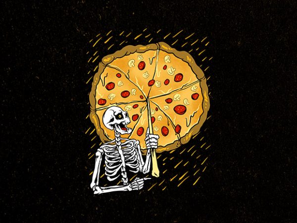 Pizza before rain t-shirt design for commercial use