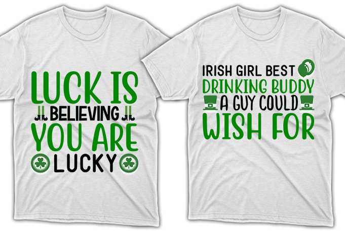 80 Print Ready St. Patrick's Day quotes T-shirt Designs Bundle