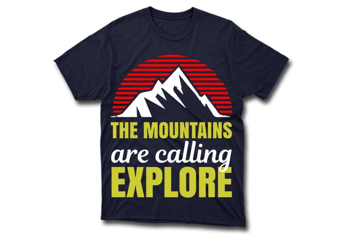 40 Editable Adventure/Mountain/Hiking Quotes T-shirt Designs Bundle