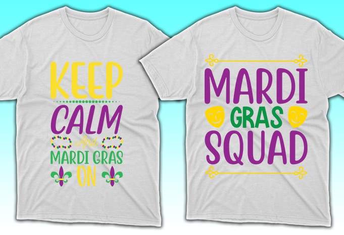 100 Print Ready Mardi Gras T-shirt Designs Bundle