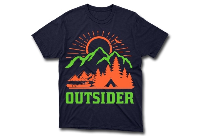 40 Editable Adventure/Mountain/Hiking Quotes T-shirt Designs Bundle