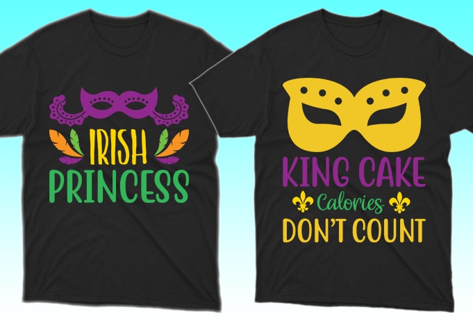 100 Print Ready Mardi Gras T-shirt Designs Bundle