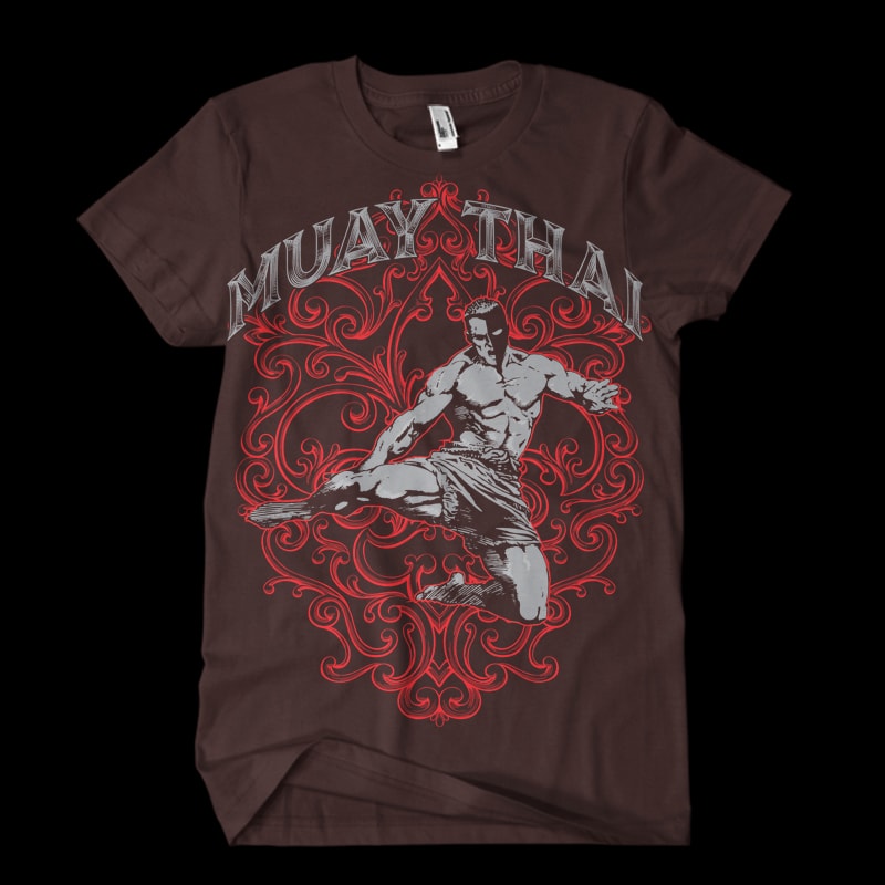 Muay Thai Tshirt design t shirt designs for printful