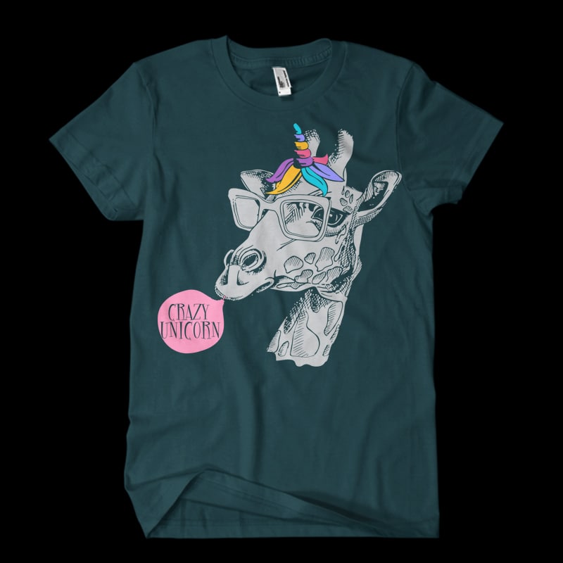 crazy-unicorn buy t shirt design for commercial use