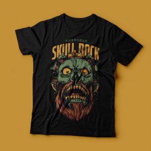 Skull Rock T-Shirt Design Template - Buy t-shirt designs