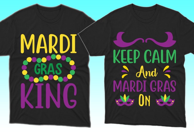 100 Print Ready Mardi Gras T-shirt Designs Bundle