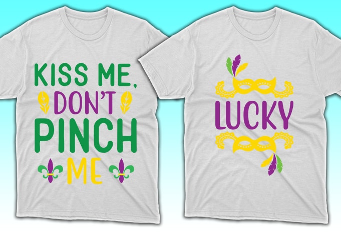 100 Print Ready Mardi Gras T-shirt Designs Bundle