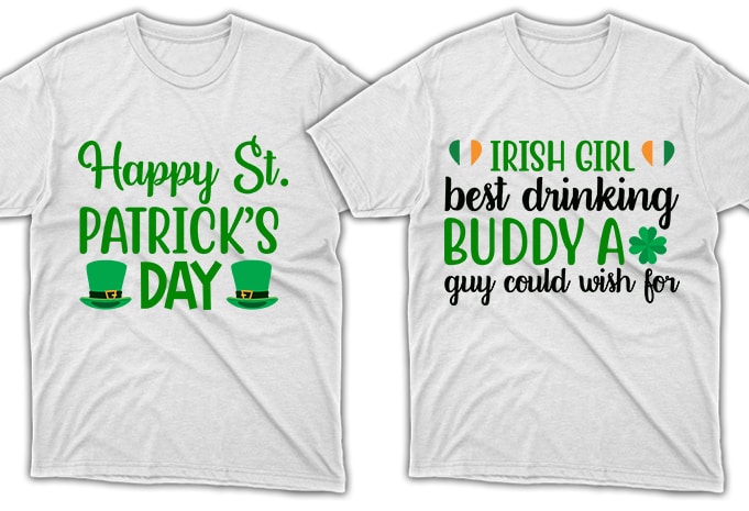 80 Print Ready St. Patrick's Day quotes T-shirt Designs Bundle