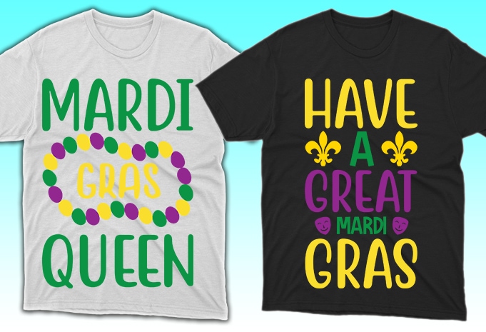 100 Print Ready Mardi Gras T-shirt Designs Bundle