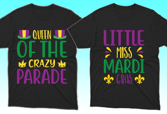 100 Print Ready Mardi Gras T-shirt Designs Bundle