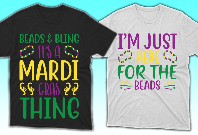 100 Print Ready Mardi Gras T-shirt Designs Bundle