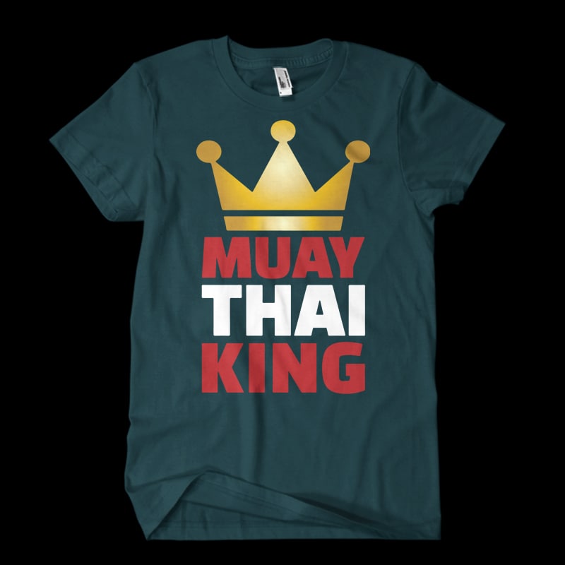 muay thai king crown vector tshirt-factory.com
