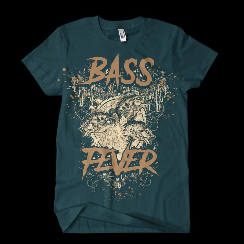 Big bass fever tshirt designs for merch by amazon