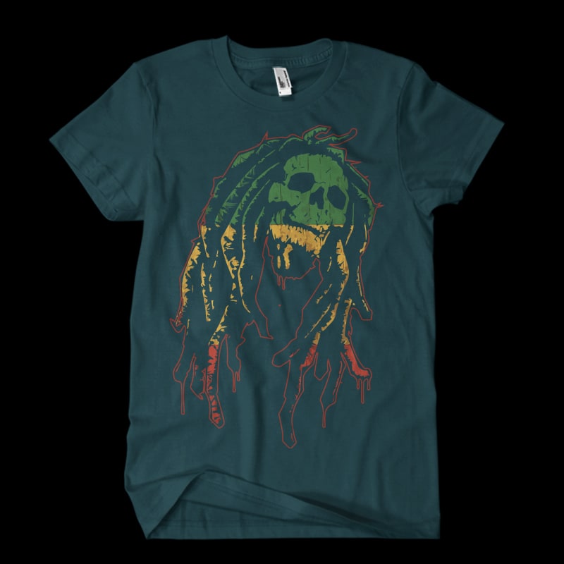 bob marley flag graphic t-shirt design