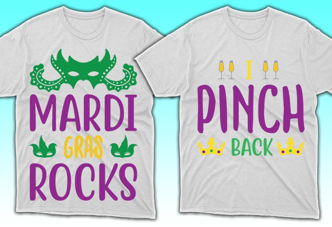 100 Print Ready Mardi Gras T-shirt Designs Bundle