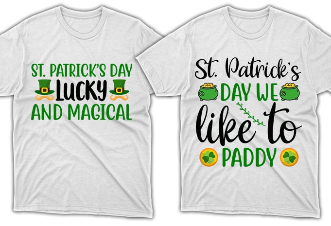 80 Print Ready St. Patrick's Day quotes T-shirt Designs Bundle