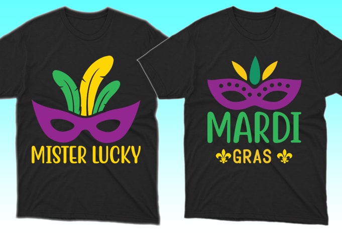 100 Print Ready Mardi Gras T-shirt Designs Bundle - Buy t-shirt designs