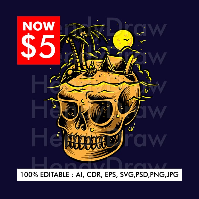 Skull Island Color t shirt designs for print on demand