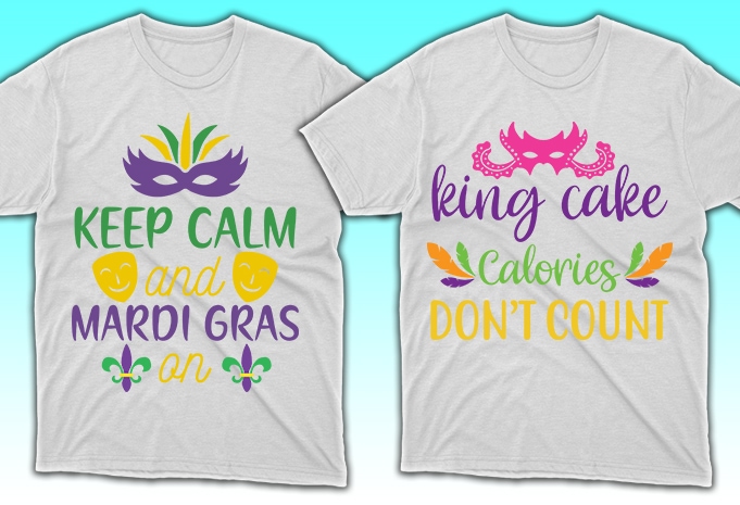 100 Print Ready Mardi Gras T-shirt Designs Bundle