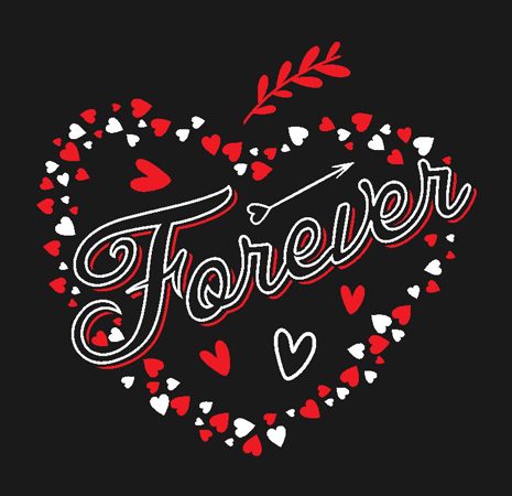 Forever together love couple design t shirt vector template 1