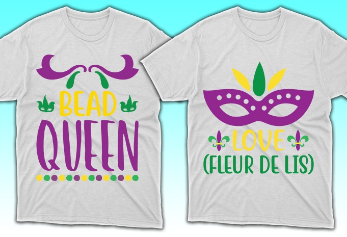 100 Print Ready Mardi Gras T-shirt Designs Bundle