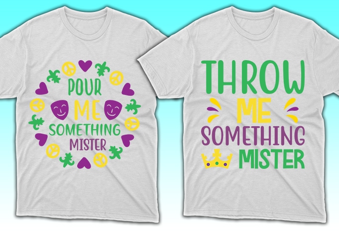 100 Print Ready Mardi Gras T-shirt Designs Bundle