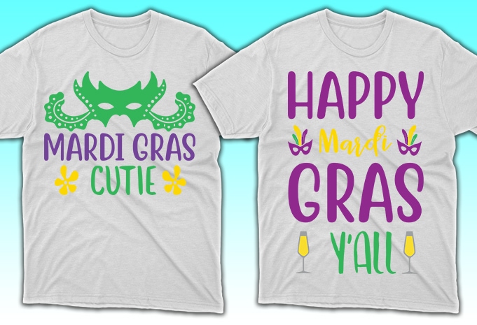 100 Print Ready Mardi Gras T-shirt Designs Bundle