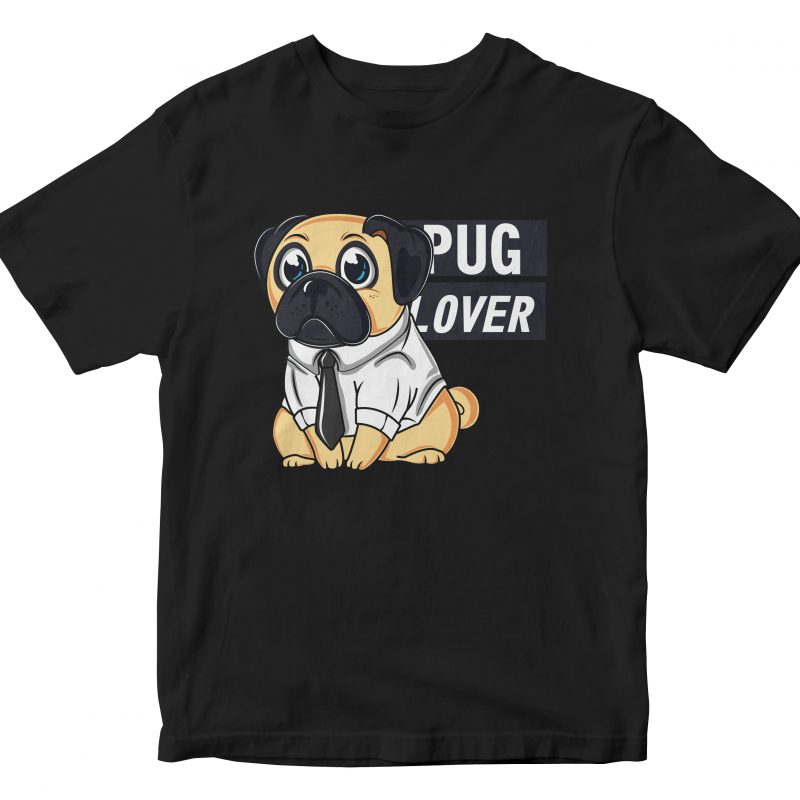 funny pug buy t shirt design for commercial use