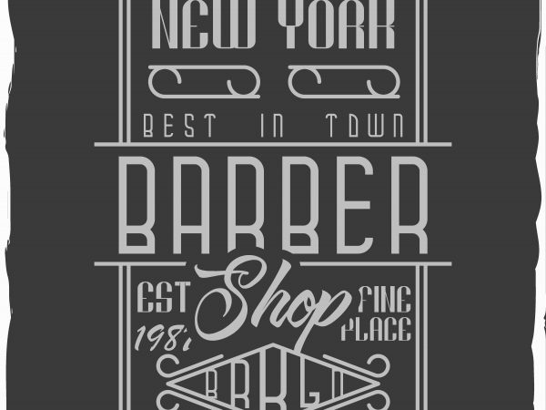 Barber shop label print ready vector t shirt design