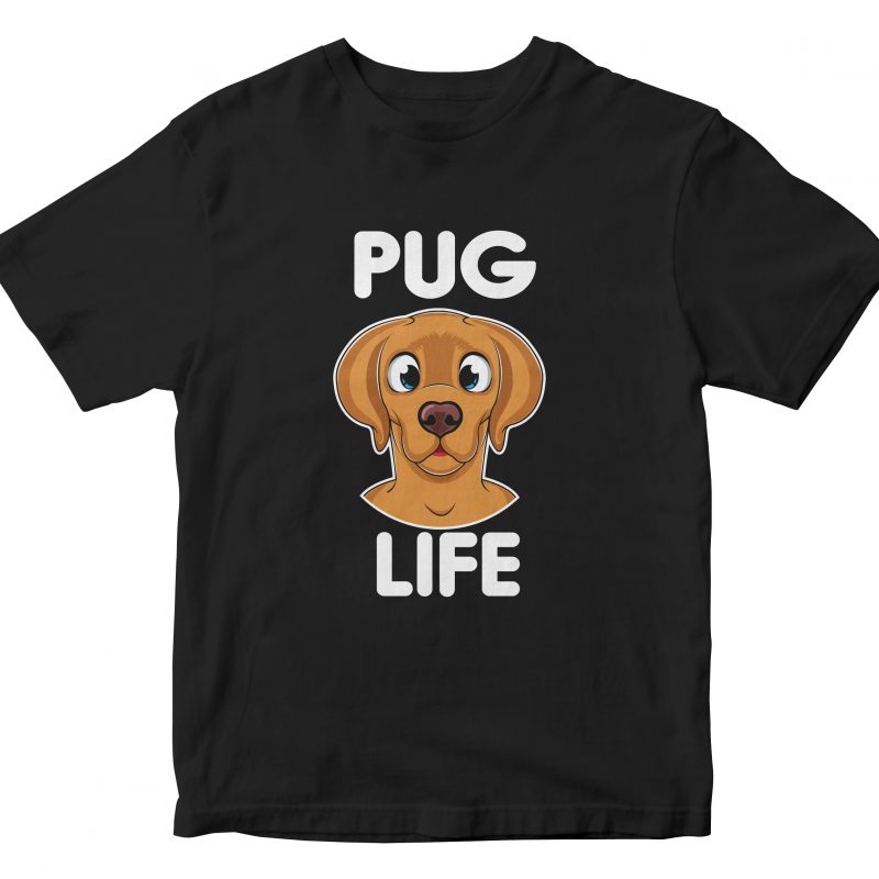 funny pug buy t shirt design for commercial use