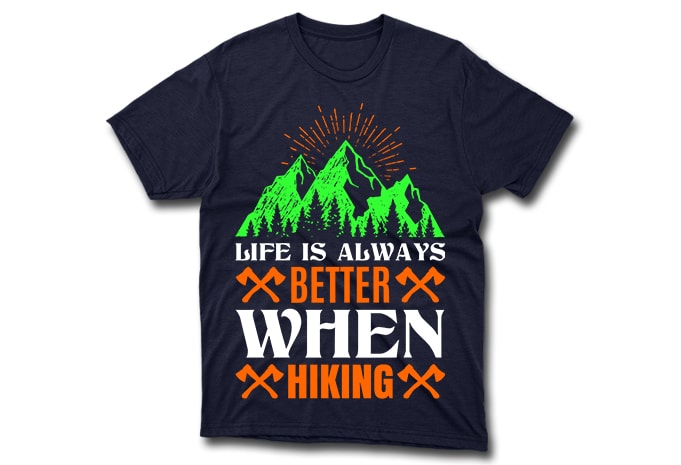 40 Editable Adventure/Mountain/Hiking Quotes T-shirt Designs Bundle