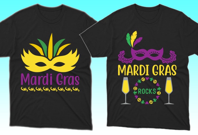 100 Print Ready Mardi Gras T-shirt Designs Bundle