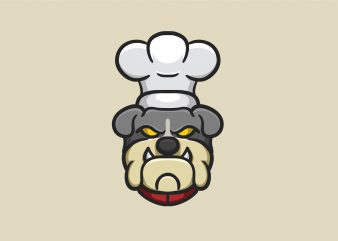 Bulldog chef vector t shirt design artwork