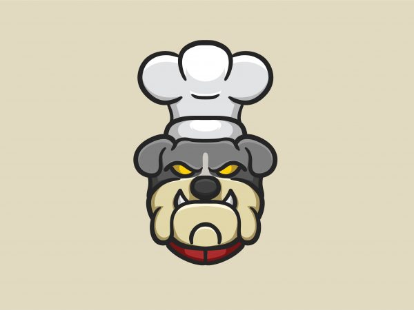 Bulldog chef vector t shirt design artwork