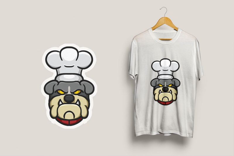 Bulldog Chef buy t shirt designs artwork