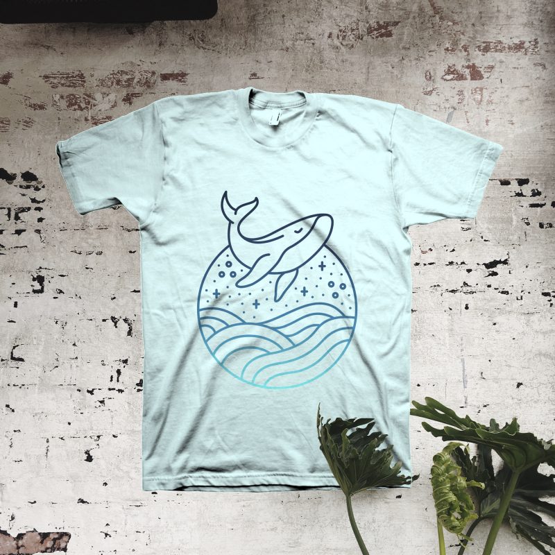 Jumping Whale commercial use t shirt designs