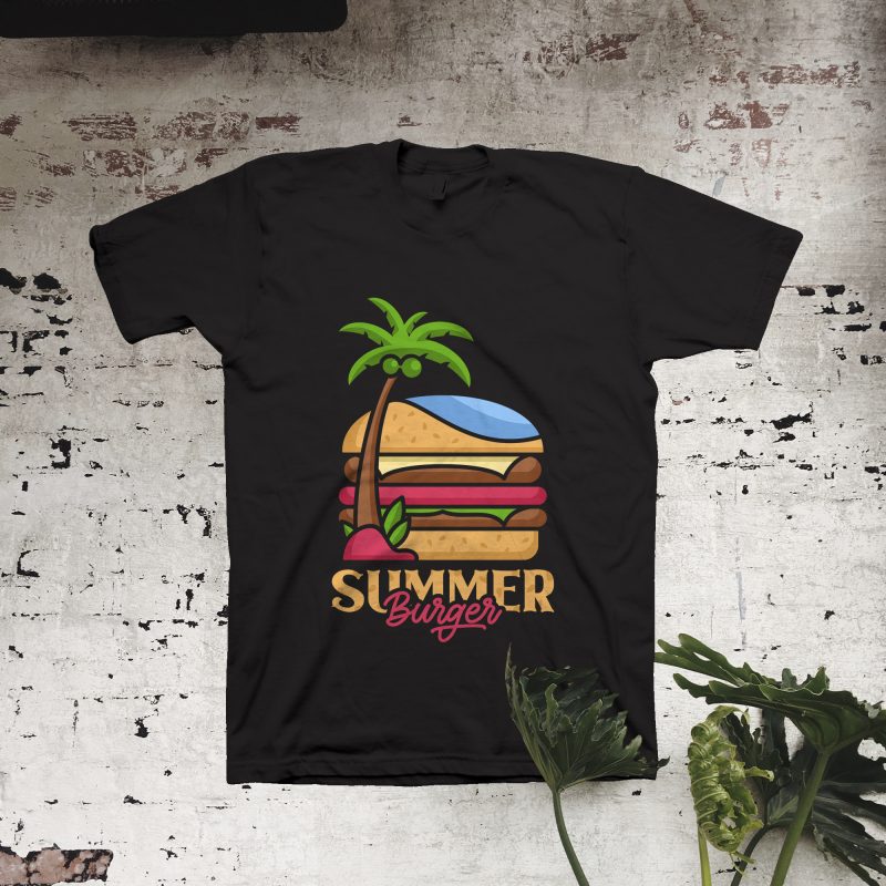 Summer Burger t shirt design graphic