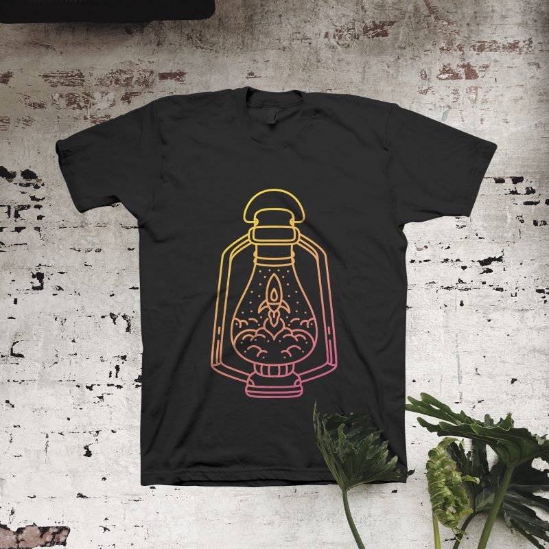 Space Lantern t shirt design png