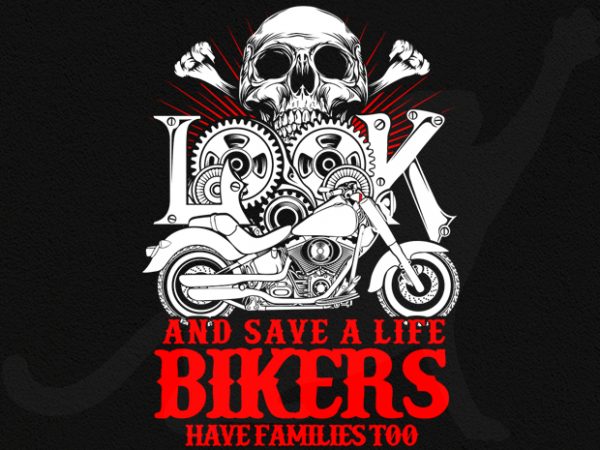 Biker look t shirt design for purchase