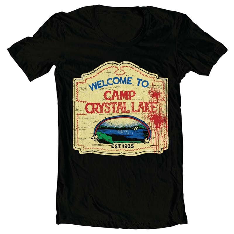 Crystal Lake Sign tshirt design for merch by amazon
